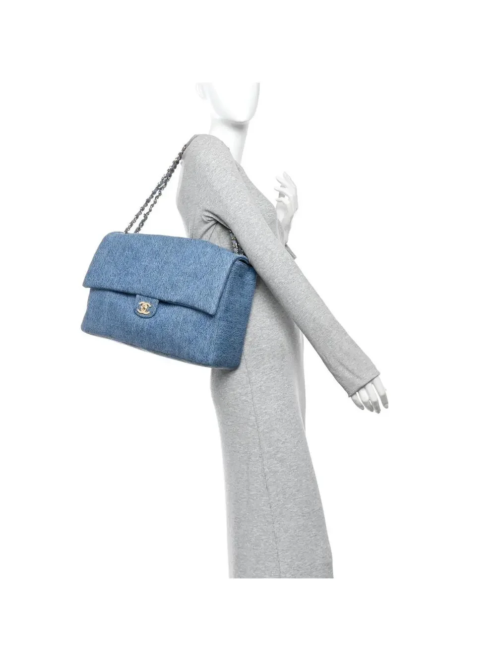 Chanel Denim Souplissimo Maxi Flap Blue #295105C13B